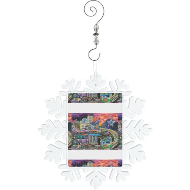 (Noke Train 2016 By Brook Ludy=8650) Christmas Ornament Snowflake Tree Decoration Car Hanging Charm Gift with Hook Keepsake for Friends Family