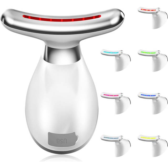 Chronus Face and Neck Massager, 7 Color Beauty Device for Face and Neck, Facial Massager with Vibration and Thermal Modes, Beauty Massager for Skin