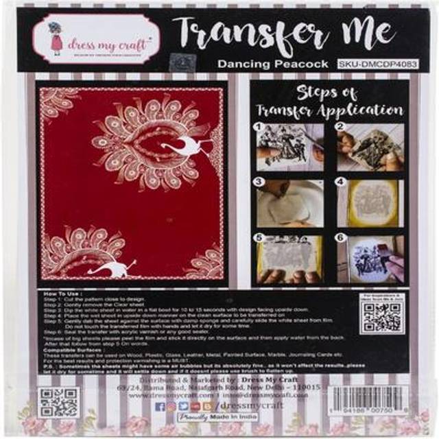 Dress My Craft Transfer Me Sheet A4-Dancing Peacock DMCD4083