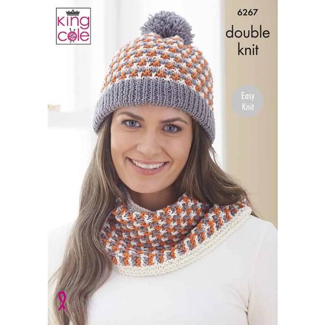 Scarf, Hat and Cowl in King Cole Orchard DK (6267)