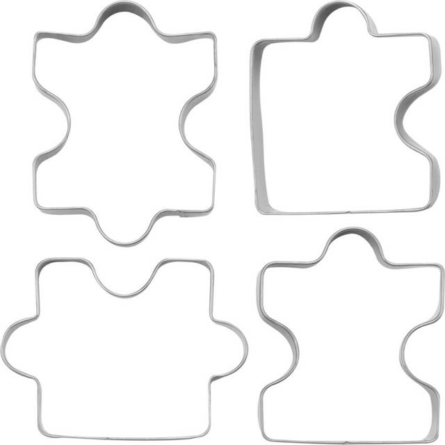 Stainless Steel Fondant Biscuit Cookie Cutter Cake Pastry Cookie Cutter Puzzle Mold 4 pcs