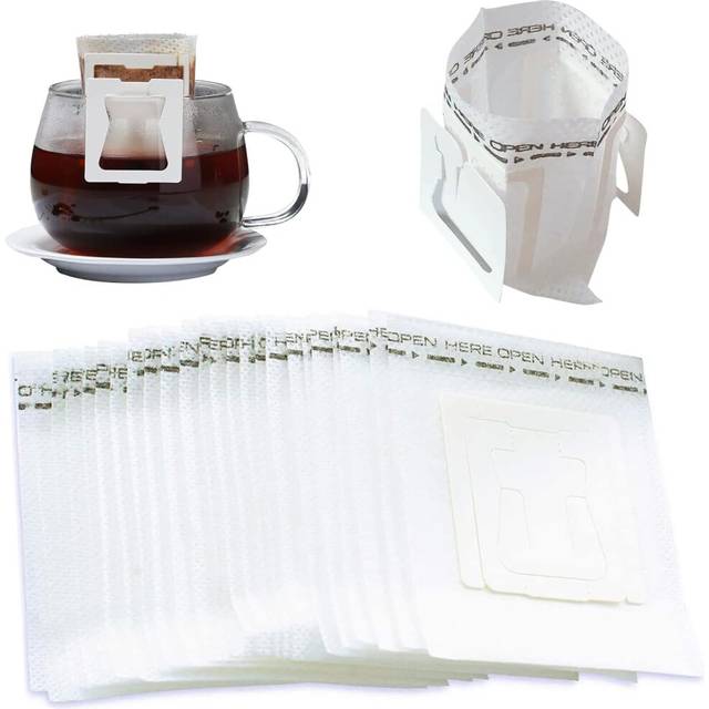 50 PCS Coffee Filter Paper Bag, Hanging Ear Drip Coffee Bag Single Serve Disposable Drip Coffee Filter Bag Perfect for House, Travel, Office Daily