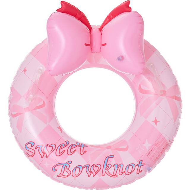 (Pink) Childrens Ring Swimming Base Thickened Cartoon Bow Shape Creative Water Toys
