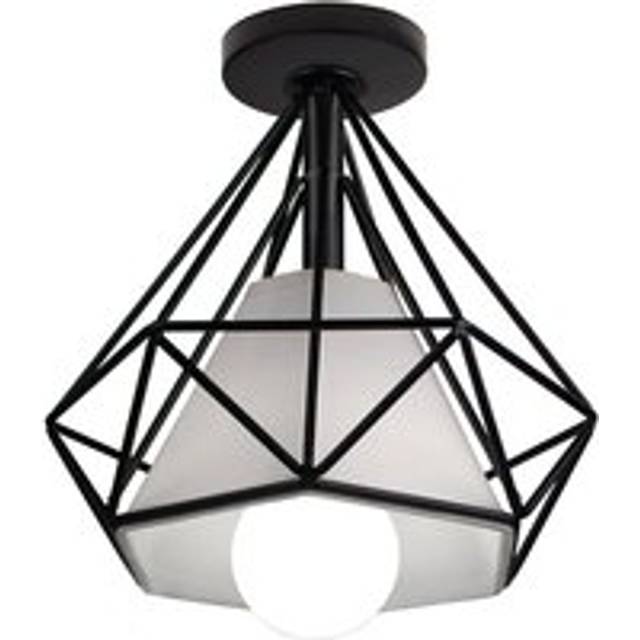 Stoex - Vintage Ceiling Lights Modern Metal Cage Chandelier Industrial Retro Ceiling Light For Cafe Bar Office Black