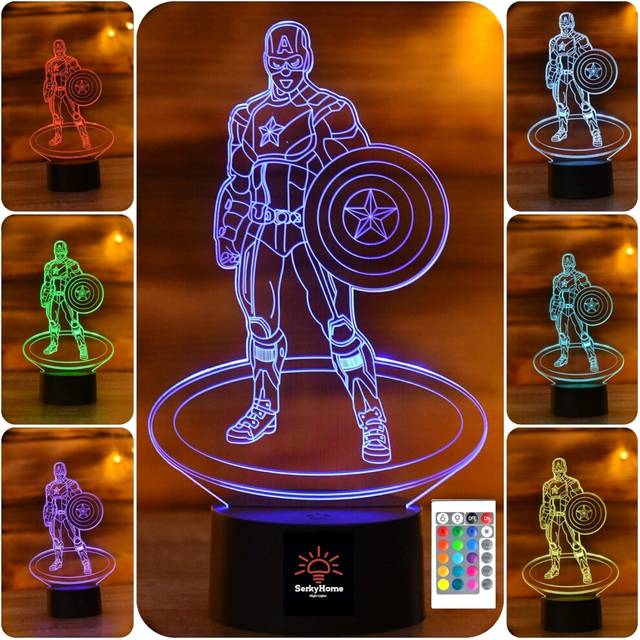 3in1-3D Illusion Kids Night Light-16 Colors with Remote-Led Table Lava Lamp-Superhero Toy for 3 4 5 6 7 8 9 Age Kids(3in1)