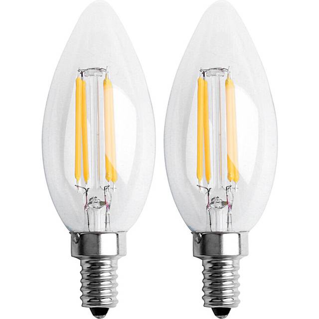 2X Dimmable E12 4W COB Candle Flame Filament LED Light Bulb Lamp 10 x 3.5cm