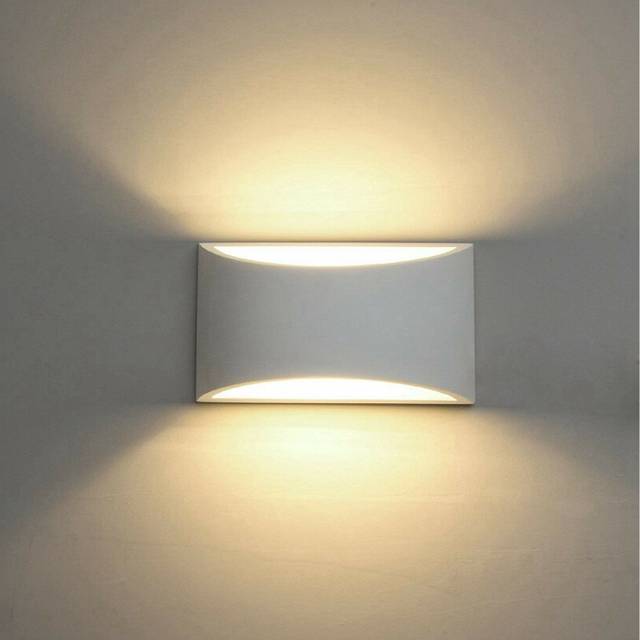 Modern Wall Sconce,Indoor Wall Lights Uplighter Downlighter Gypsum Plaster Sconce Lighting With 2700K 7W G9 Led Bulbs For Living Room Bedroom