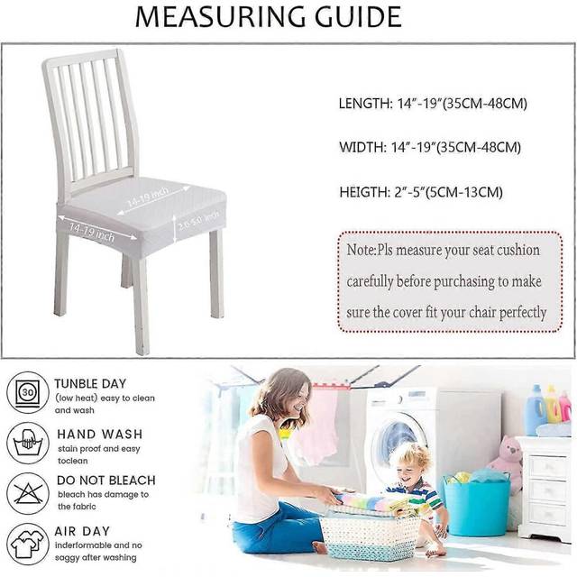(As show, One size) Diamond Lattice Waterproof Seat Covers For Dining Chairs, Stretch Kitchen Dining Chair Covers(white,2 Pcs)