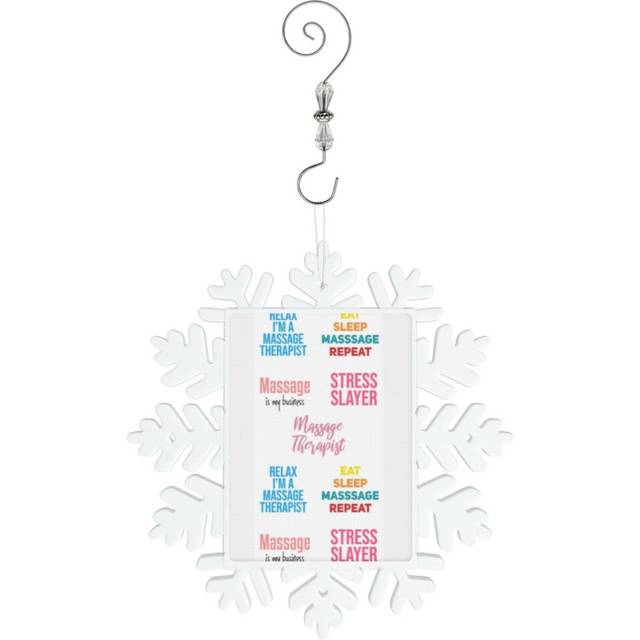 (Massage Therapist Pack=4204) Christmas Ornament Snowflake Tree Decoration Car Hanging Charm Gift with Hook Keepsake for Friends Family
