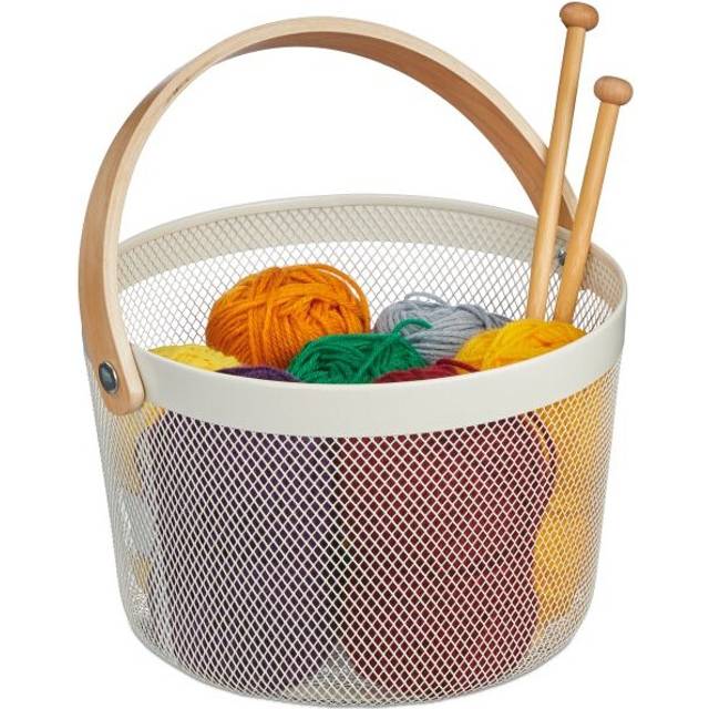 Round wire basket with handle