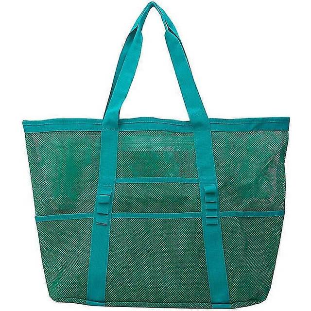(GREEN, One size) Mesh Beach Bag - Large Tote Bags For Women, Beach Essentials For Vacation