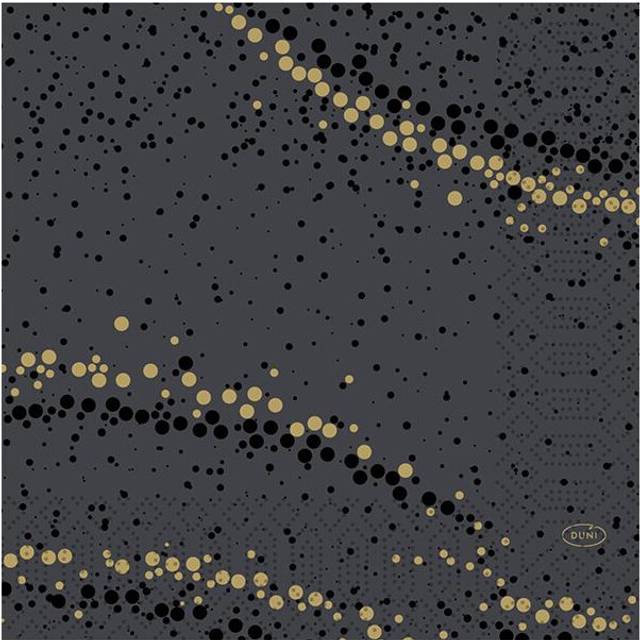Duni Golden Stardust Black Napkin 3ply 33cm (Case of 500)