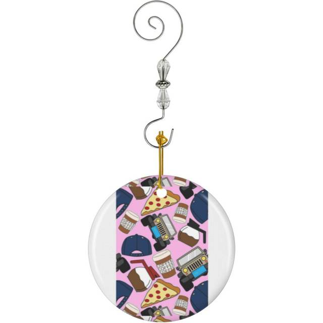 (Luke?s Coffee Pizza Lorelai Car Dinerk Pack-7433) Christmas Ornaments Ceramic Charm with Hook Crystal Handmade Xmas Tree Decorations KeepsakeÂStocki