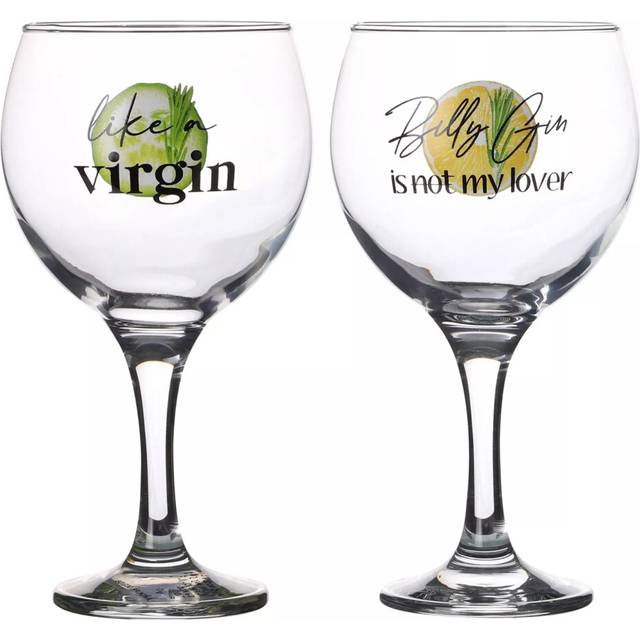 2x Large Gin Tonic Cocktail Glasses 645ml Glass G&T Balloon Copa Gift