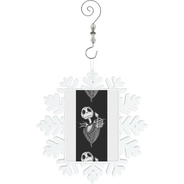 (Sugar Skull Jack Skellington=6906) Christmas Ornament Snowflake Tree Decoration Car Hanging Charm Gift with Hook Keepsake for Friends Family