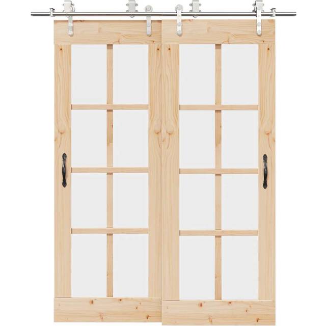 vidaXL Sliding Door Hardware Kit 183 cm Stainless Steel Silver