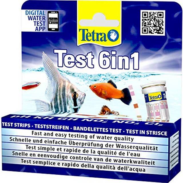 Tetra Test 6-in-1 Strips Aquarium to Test 6 Essential Water Quality Parameters in Less Than 60 Seconds, Pack of 25