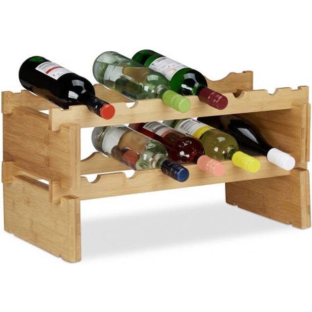 Stackable bamboo wine rack