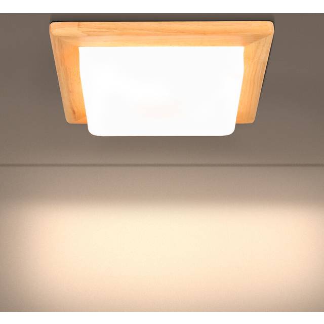 Modern Ceiling Light Square Wooden Ceiling Lamp Indoor Ceiling Light Led Ceiling Lamp 3000K for Bedrooms,Living Rooms Hallways