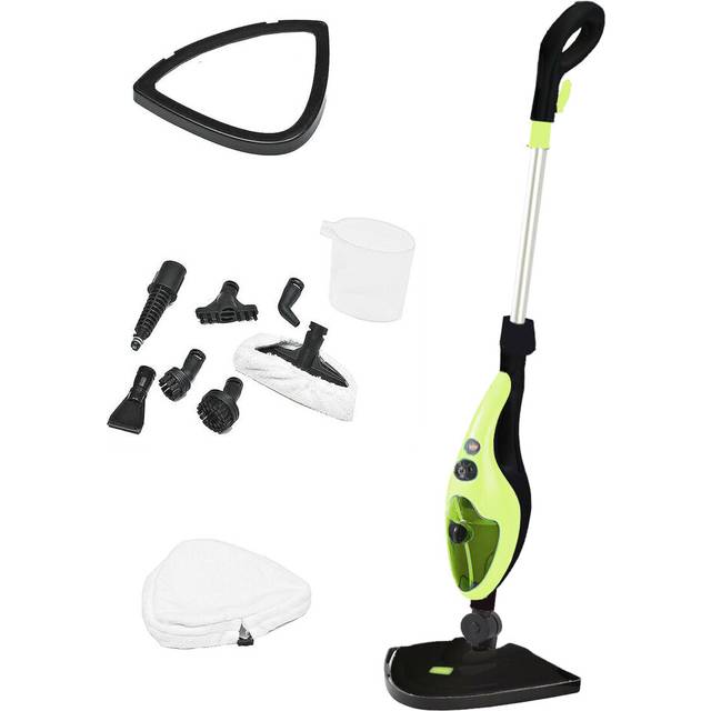 10 in 1 1500W Hot Steam Mop Cleaner and Hand Steamer - Green - One Size