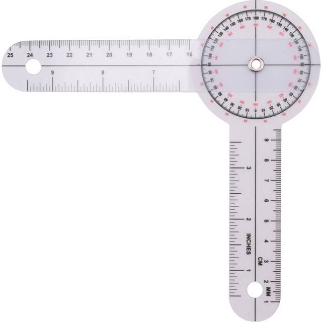 3-Piece Goniometer 6/8/12 Inch Occupational Therapy Protractor Tool Measuring Angle Ruler Universal