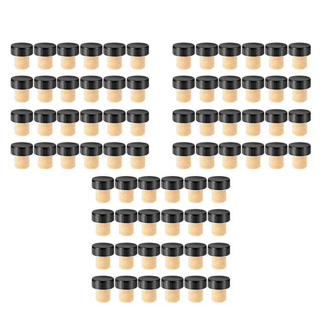 72 Pieces Cork Plugs Cork Stoppers Tasting Corks T-Shape Wine Corks with Top Wooden Wine Bottle Stopper Bottle Plugs