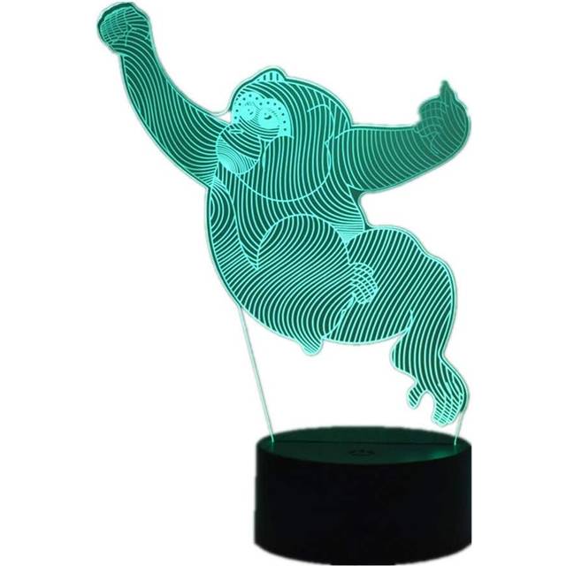 3D Illusion Night Lights for Kids Animal Model Toy Christmas Birthday Gifts for Boys Girls Kids Baby 7 Colors Remote Control Desk Night Lamp (Monkey)