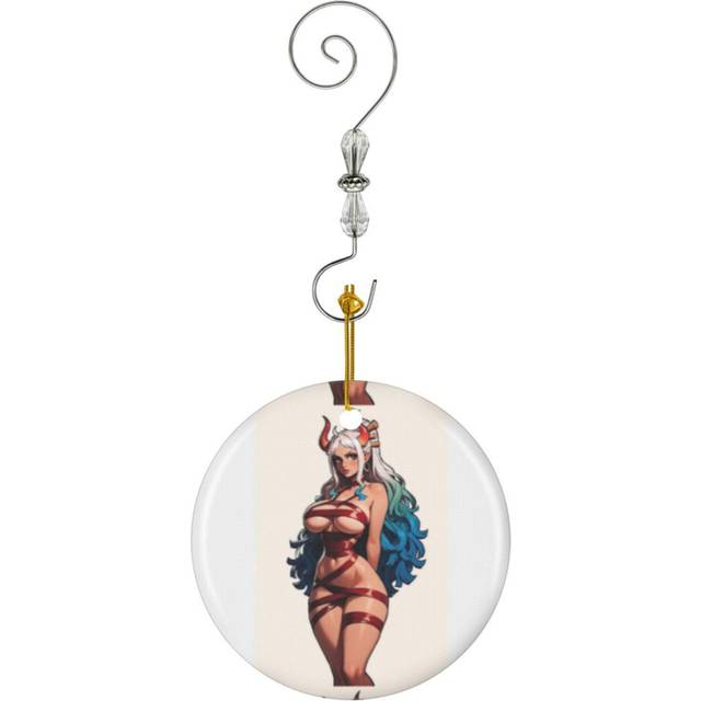 (Sexy Christmas Gift Bondage Girl In Colorful Hair_9117) Christmas Ornaments Ceramic with Crystal Hook Xmas Handmade Tree Decorations KeepsakeÂGifts