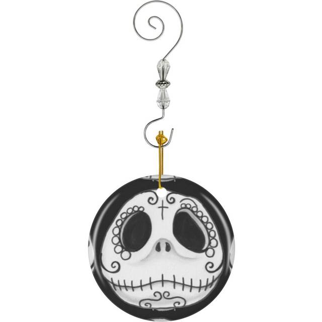(Sugar Skull Jack Skellington Face-7245) Christmas Ornaments Ceramic Charm with Hook Crystal Handmade Xmas Tree Decorations KeepsakeÂStocking Stuffer