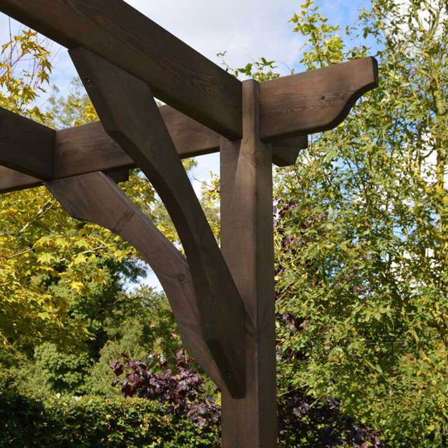 (Rustic Brown, 3m - 4 Post) Premium Pergola - 1.8m Width
