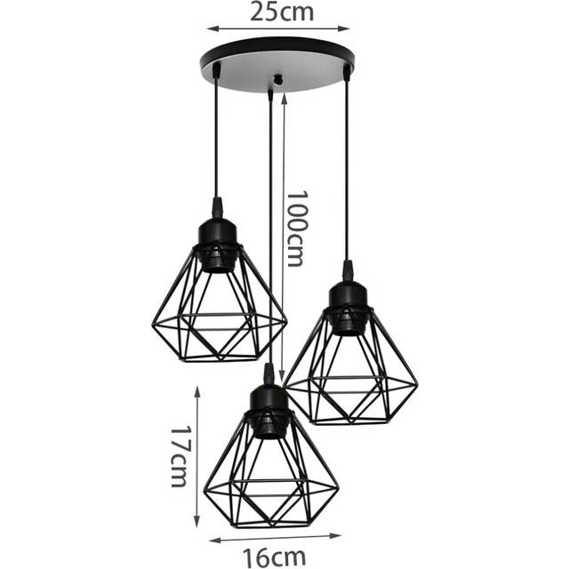 (D-Black) Nordic creative iron single head chandelier simple modern decoration Light Fixture