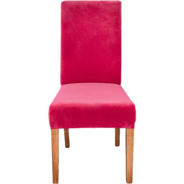 Rose Red Velvet Plush Stretch Slipcover Elastic Spandex Chair Cover For Furniture Slipcovers
