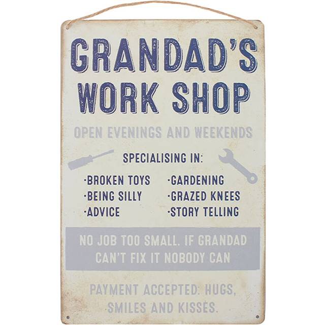Jones Home and Gift Wall Plaque Grandad's Work Shop Hanging Sign