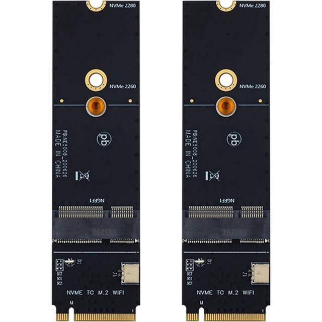 2X Wireless M.2 A+E Key Slot to M.2 M Key Wifi Bluetooth Adapter for AX200 9260 Bcm94352Z Card NVMe PCI Express SSD Port