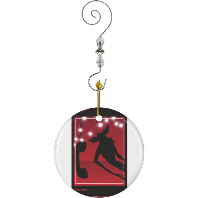 (Stranger Things - Holly, Jolly - S1 E3_3756) Christmas Ornaments Ceramic with Crystal Hook Xmas Handmade Tree Decorations KeepsakeÂGifts Stocking St