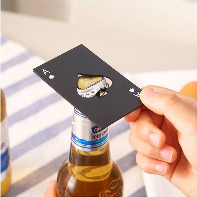 Black Poker Card Bottle Opener Spades Beer Bar Tool Personalized Stainless Steel Bottle Opener