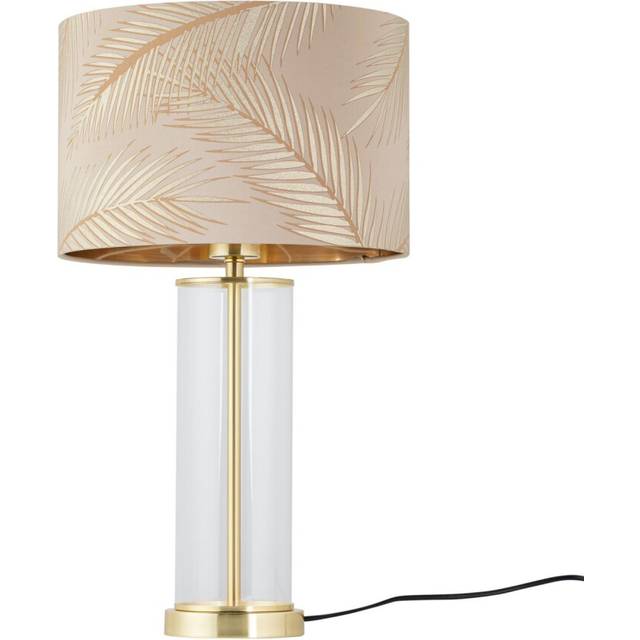 Aura - Satin Brass Table Lamp with Champagne & Gold Leaf Shade