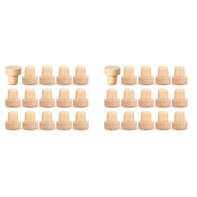 30X Wine Bottle Corks T Shaped Cork Plugs for Wine Cork Wine Stopper Reusable Wine Corks Wooden and Rubber Wine Stoppers