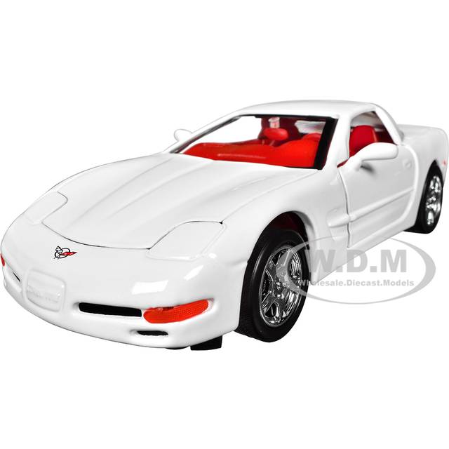 1997 Chevrolet Corvette C5 Coupe White with Red Interior "Timeless Legends" Series 1/24 Diecast Model Car by Motormax