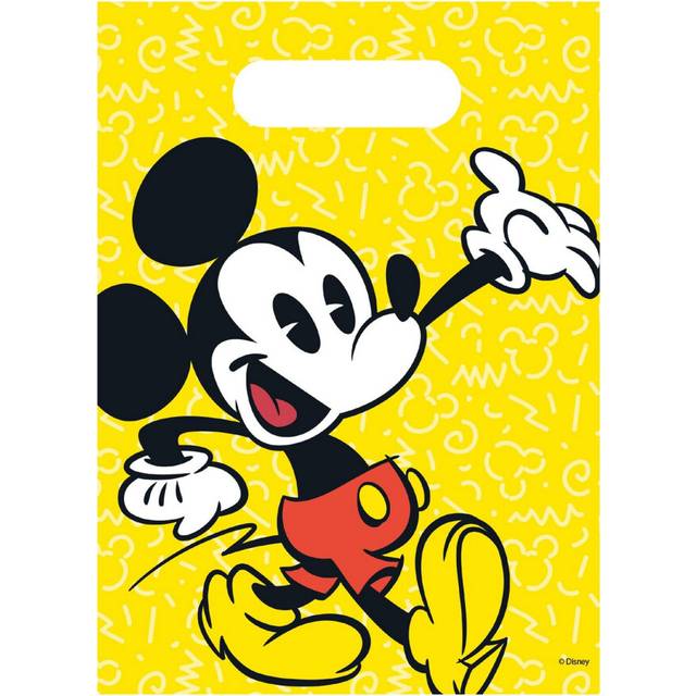 Disney Retro Mickey Mouse Gift Bag (Pack of 6) - Yellow