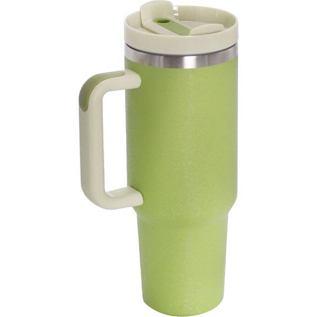 (Forest Green) Stainless Steel Tie Dye Thermal Water Bottle Coffee Straw Cup 40 Oz Tumbler with Handle Drinkware Travel Car Mug Thermos Bottle