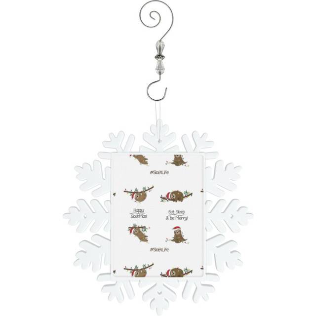 (Simon The Sloth Christmas Pack=1818) Christmas Ornament Snowflake Tree Decoration Car Hanging Charm Gift with Hook Keepsake for Friends Family