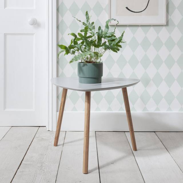 (Chalk Grey and Natural Pine) Malme Large Side Table Occasional