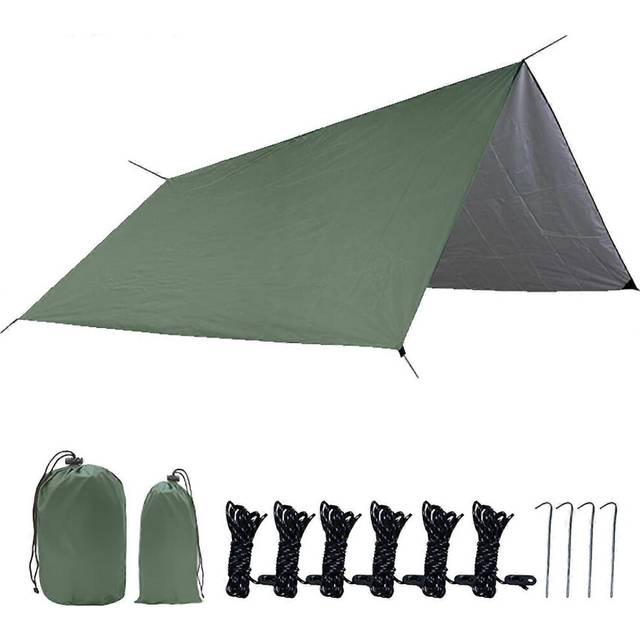(Colour, One size) 10 x 10 FT Sail Canopy Waterproof Rain Fly Sun Shade UV Resistant Heavy Duty Sand Sunshade With Pegs Rope Storage Bag for Outdoor P