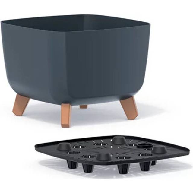 (Anthracite , 30) Square Gracia Planter Flower Pot With Legs Decorative Box