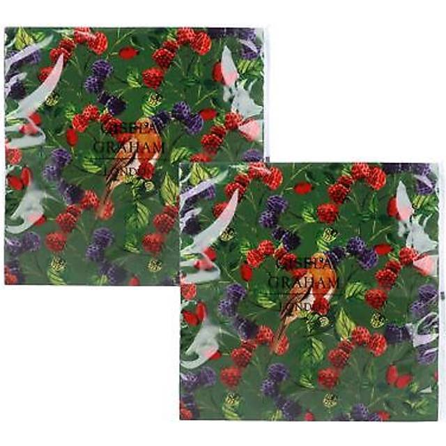 Pack of 40 Robin & Berries Christmas Napkins | 40-Piece Winter Robin Paper Napkins | Festive Party Paper Serviette - 33cm