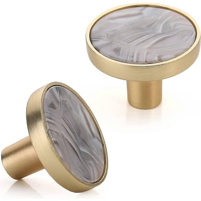 (As show, One size) set of 8 brass cabinet knobs cupboard knobs for kitchen, bathroom, bedroom, officerock ash32mm