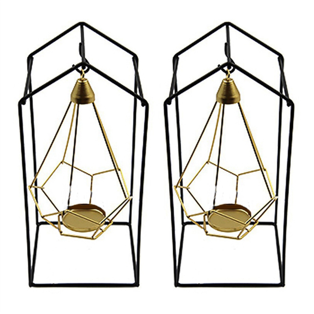 Iron Hanging Candle Holder,Hanging Geometric Holder C