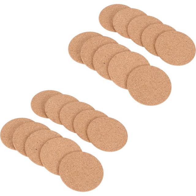 20x Cork Bar Drink Coasters - Absorbent and Reusable - 90mm, 5mm Thick