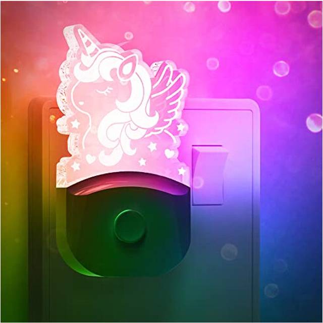 Plug?in Night Light - Gift for Kids, LOHAS Night?Light with Dusk to Dawn Sensor, Color Changing LED Night Light, Birthday Gift Nightlight for Girls,